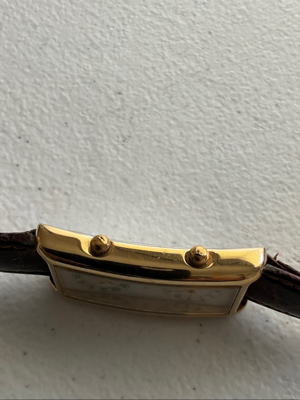 Fossil Gold-Tone Dual-Subdial Watch with Dark Brown Leather Strap - Picture 8 of 9